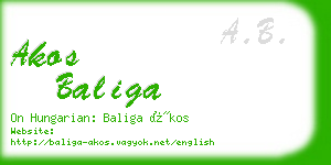 akos baliga business card